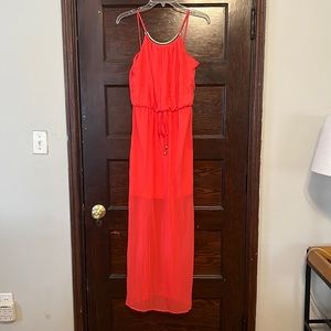 Salmon Chiffon Summer Dress